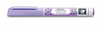 Light purple NGENLA 24 mg pen